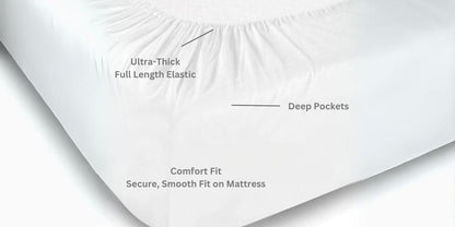 Deep Fitted Sheet with Matching Pillowcases - Microfiber, All-Around Elastic 40cm depth, Wrinkle-Free, Fade Resistant - Suitable for All!