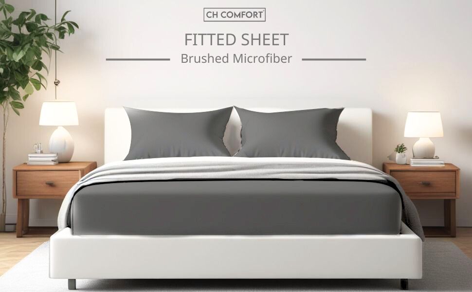 Deep Fitted Sheet with Matching Pillowcases - Microfiber, All-Around Elastic 40cm depth, Wrinkle-Free, Fade Resistant - Suitable for All!